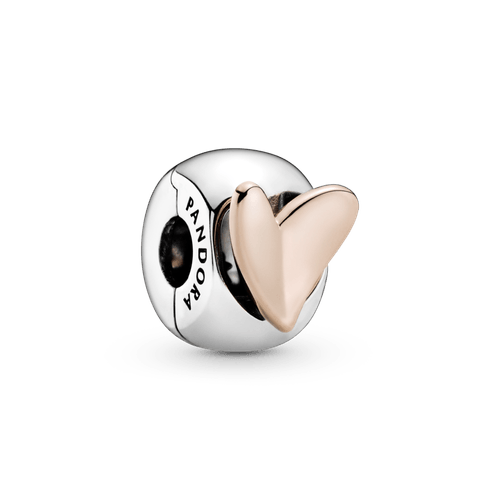 Charm Sujetador Corazón de diseño libre Recubrimiento en Oro Rosa de 14k