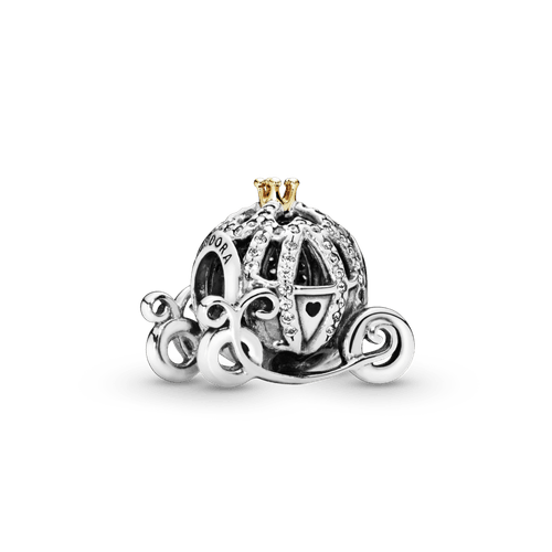 Charm Y Oro 14K Carruaje De Cenicienta De Disney Dos Tonos