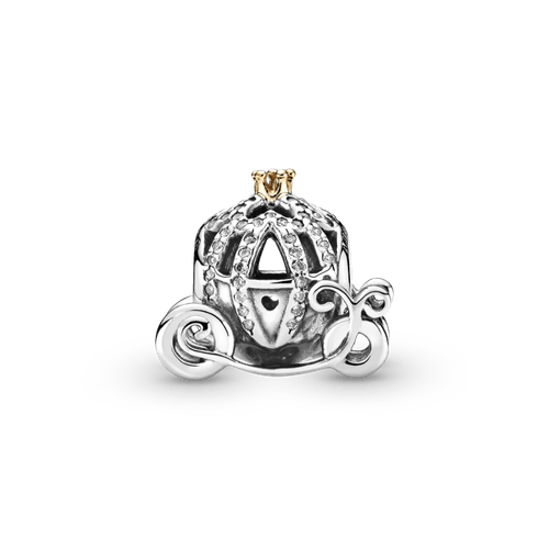 Charm Y Oro 14K Carruaje De Cenicienta De Disney Dos Tonos