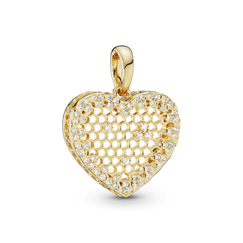 Dije Encaje De Panal Recubrimiento en Oro de 14k