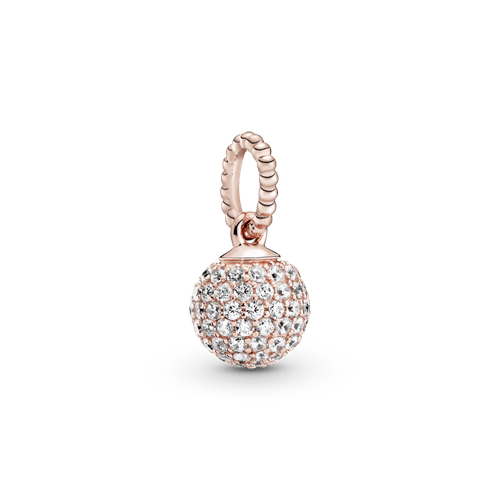 Dije Esfera de pavé Recubrimiento en Oro Rosa de 14k