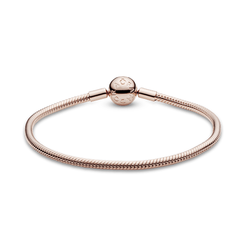 Brazalete cadena de serpiente con broche Pandora Moments en Recubrimiento en Oro Rosa de 14k