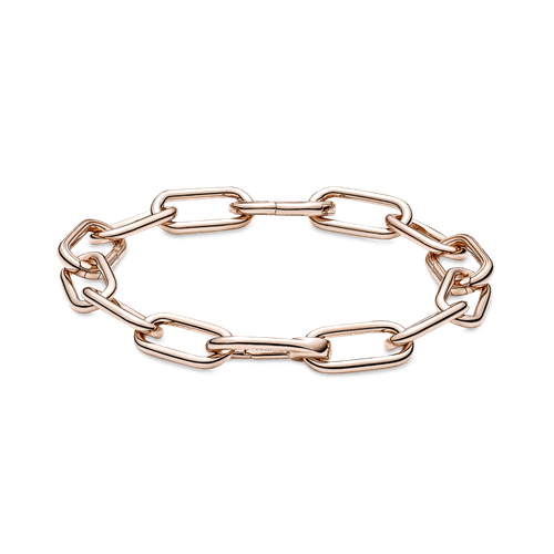 Brazalete De Cadena De Eslabones Tres Conectores Recubrimiento en Oro Rosa De 14K Pandora Me