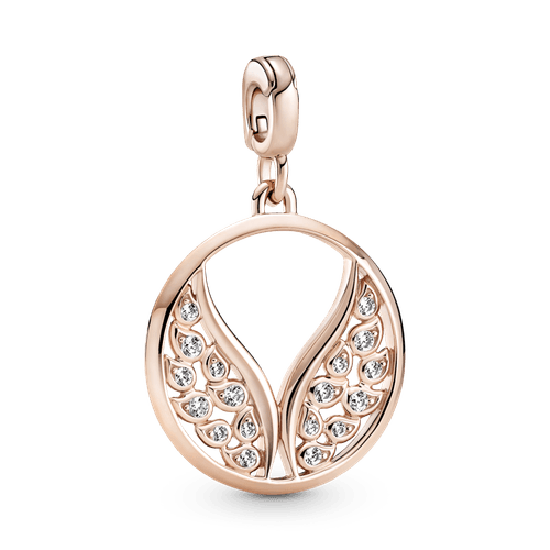 Medallón Alas En Llamas Recubrimiento en Oro Rosa De 14K Pandora Me