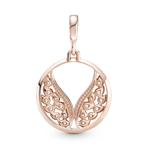 Medallón Alas En Llamas Recubrimiento en Oro Rosa De 14K Pandora Me