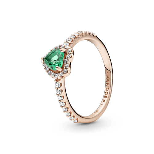 Anillo Con Un Recubrimiento En Oro Rosa De 14k Corazon Brillante Elevado