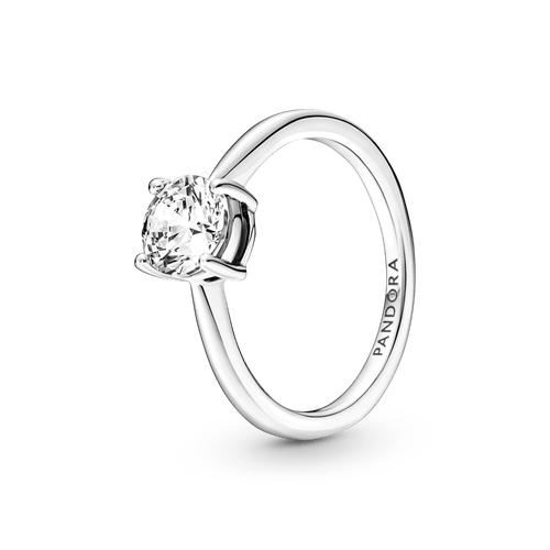 Anillo Solitario En Plata De Ley Brillante