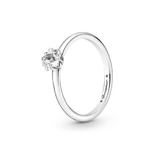 Anillo Solitario En Plata De Ley Estrella Brillante Celestial