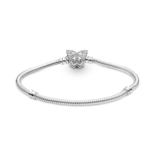 Brazalete Pandora Moments Cadena De Serpiente Con Broche Forma De Mariposa