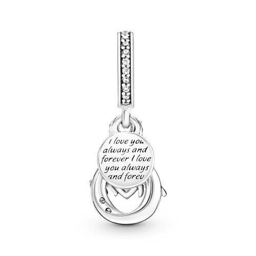 Charm Colgante Doble Mamá E Infinito Con Pavé