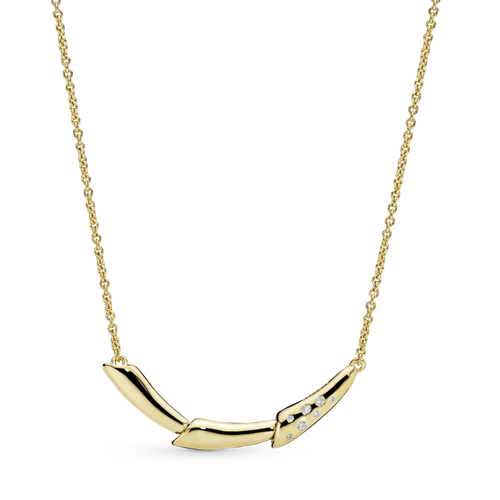 Collar Tallo de flor Recubrimiento en Oro de 14k