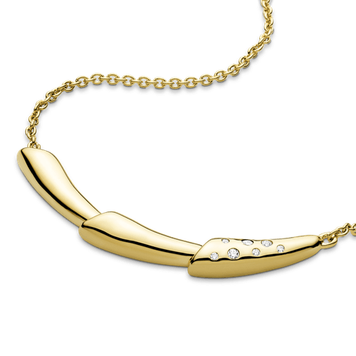 Collar Tallo de flor Recubrimiento en Oro de 14k