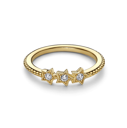 Anillo Estrella celestial Recubrimiento en Oro de 14k