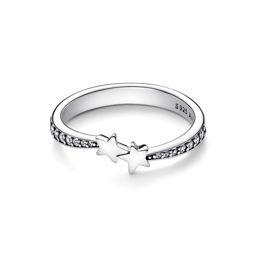 Anillo Estrellas fugaces relucientes Pandora Plata Esterlina
