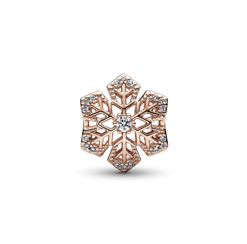 Charm Copo de nieve festivo Recubrimiento en Oro Rosa de 14k