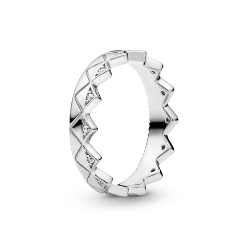 Anillo Corona Geométrica En Plata