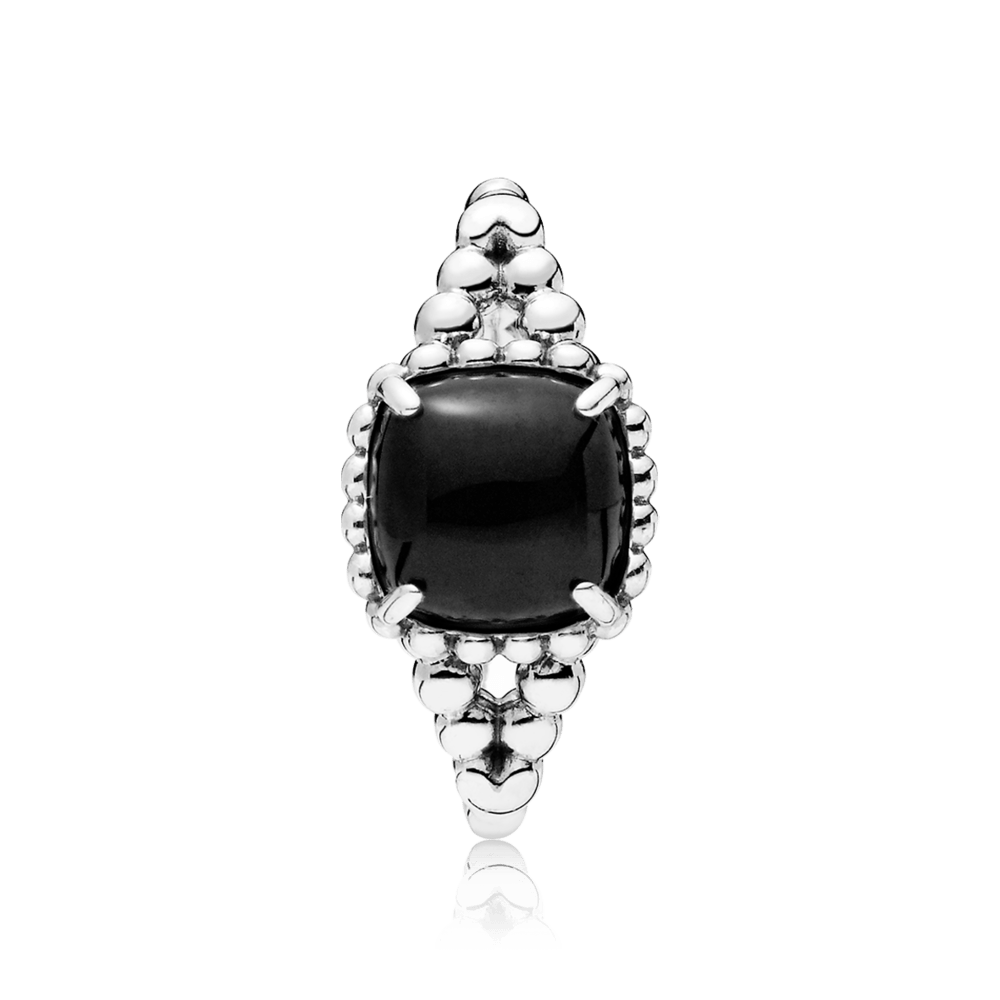 Anillo de plata espíritu vibrante con cristal negro|Pandora