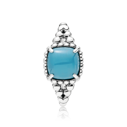 Anillo de plata espíritu vibrante con cristal turquesa