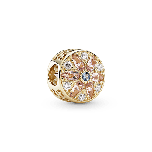 Charm de oro Flor rosada