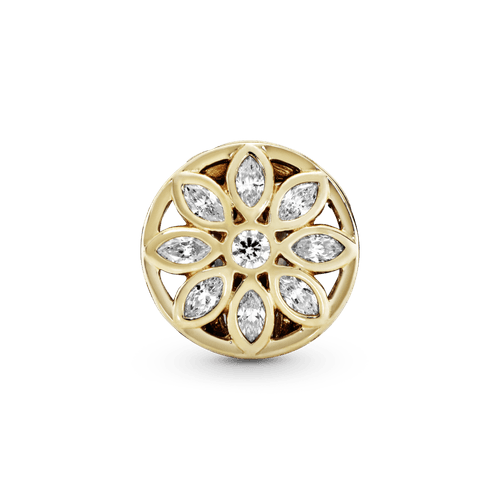 Clip calado Flor de marquesa Oro 14k