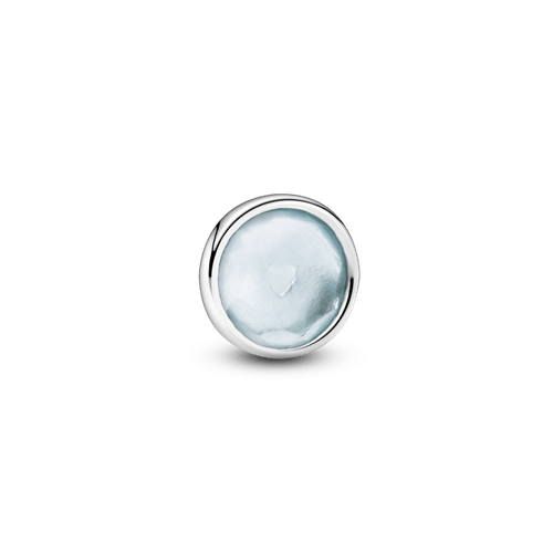 Pequeño Elemento Para Medallón Piedra Natal Azul Agua Marzo