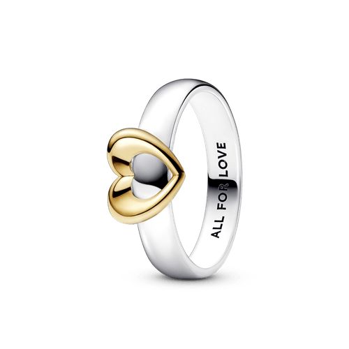Anillo Corazón deslizante en dos tonos radiante