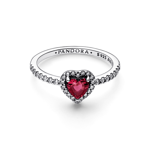 Anillo Corazón elevado rojo Pandora Plata Esterlina