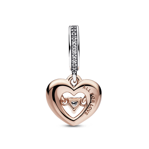 Charm colgante Corazón radiante en dos tonos
