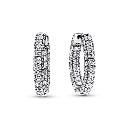 Aretes de aro Hilera de pavé Pandora Timeless Pandora Plata Esterlina