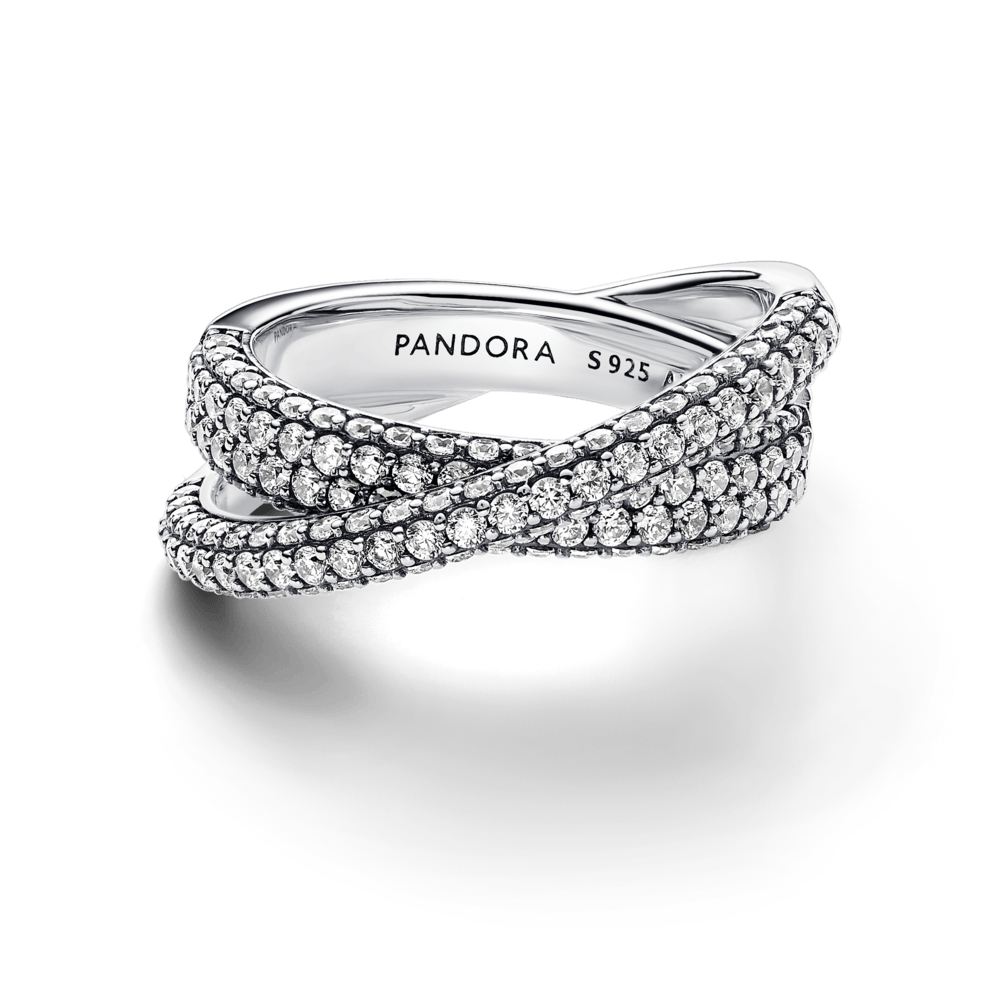 Anillo Doble Cruzado en Pavé de Pandora Timeless|Pandora Pandora Oficial  Argentina Joyería Charm Brazalete por