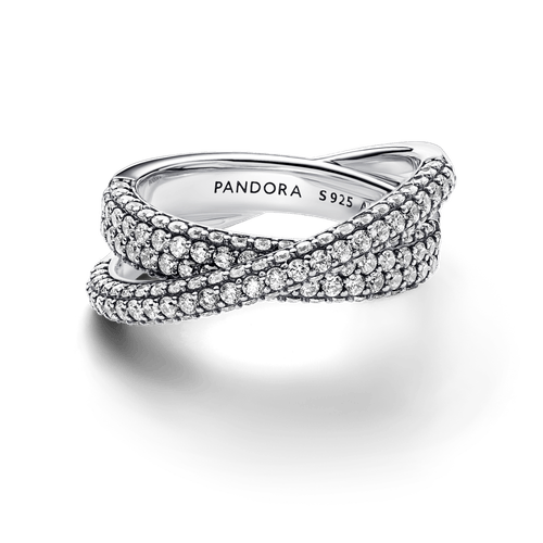 Anillo Doble Cruzado en Pavé de Pandora Timeless