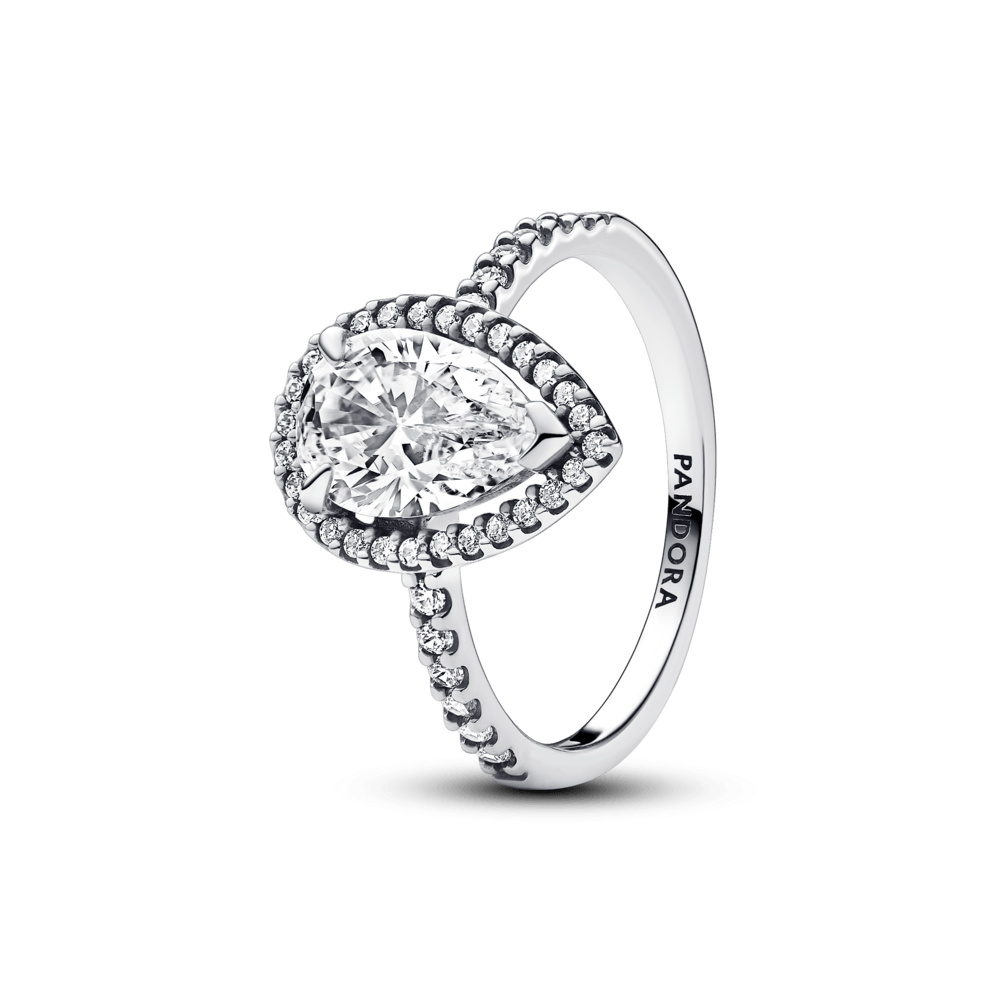 Anillo Halo Pera Brillante