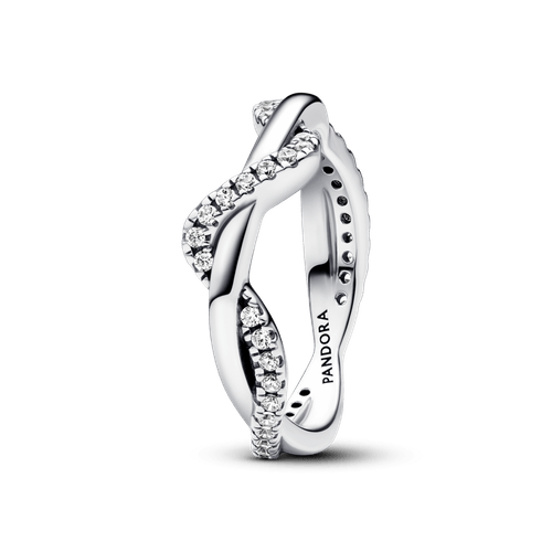 Anillo Ola Brillante Entrelazada