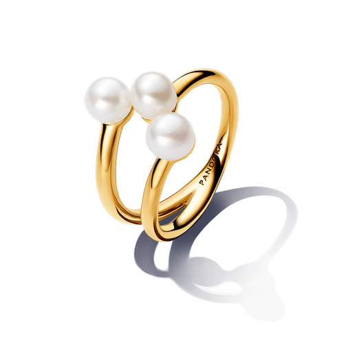 Anillo Abierto Perla Cultivada de Agua Dulce Tratada