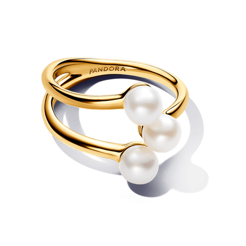 Anillo Abierto Perla Cultivada de Agua Dulce Tratada