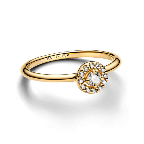 Anillo Halo Redondo en Pavé
