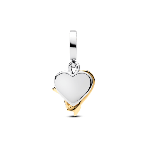 Charm Dije Doble Corazón Grabable y Flecha