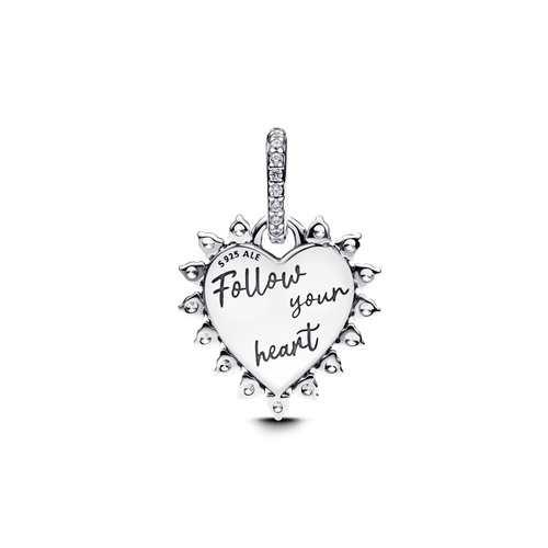 Charm Colgante Flecha Corazón Giratorio