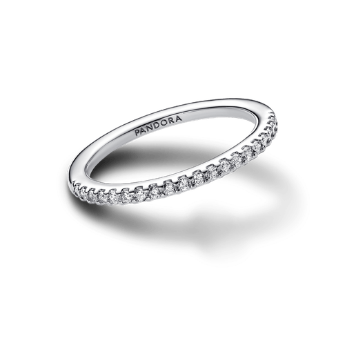 Anillo Banda Brillante Plateado