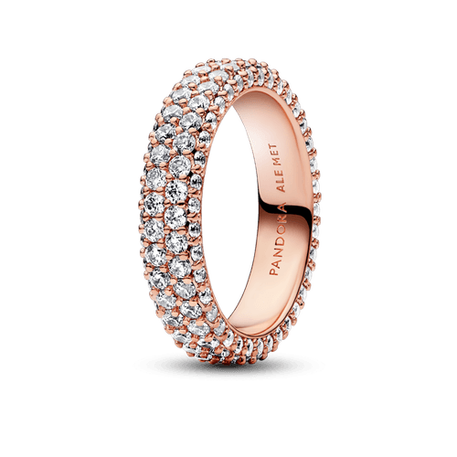 Anillo Fila Doble en Pavé