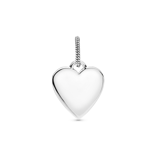 Dije Etiqueta Corazón para Grabar Plateado
