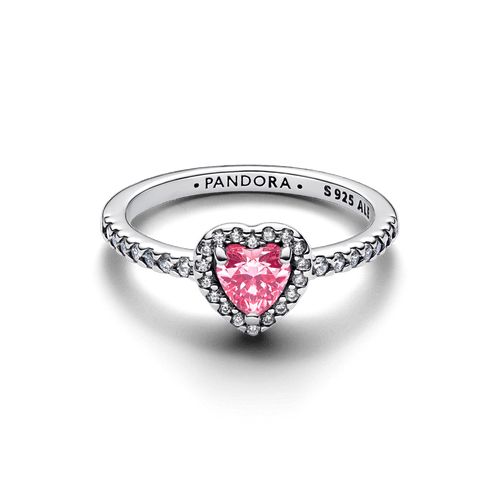 Anillo Corazón Rosa Elevado
