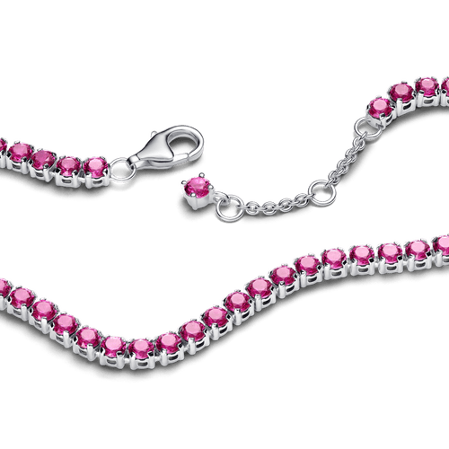 Brazalete Tenis Rosa Brillante