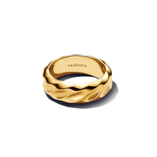 Anillo Banda Ancha Ondulada Dorado