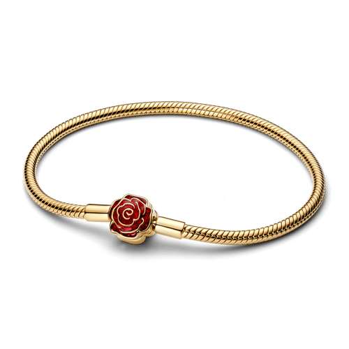 Brazalete De Cadena De Serpiente Rosa Encantada De La Bella y La Bestia De Disney