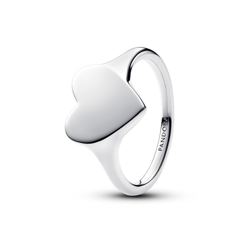 Anillo Corazón Grabable Plateado