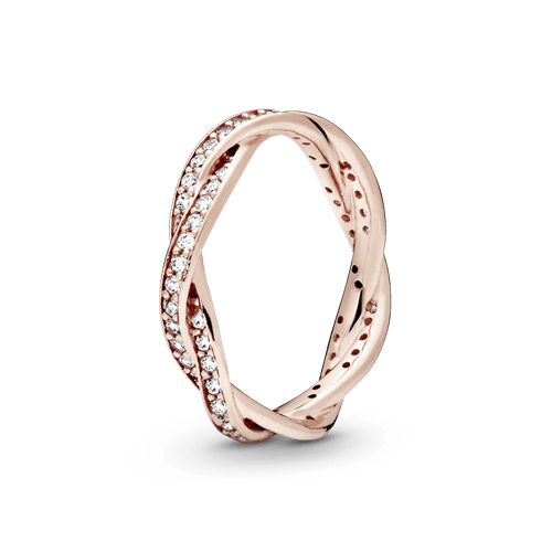Anillo Giro Del Destino Cz Clara Recubrimiento en Oro Rosa de 14k