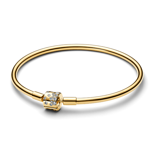 Brazalete Bañado en Oro de 14k con Circonita Cúbica Transparente