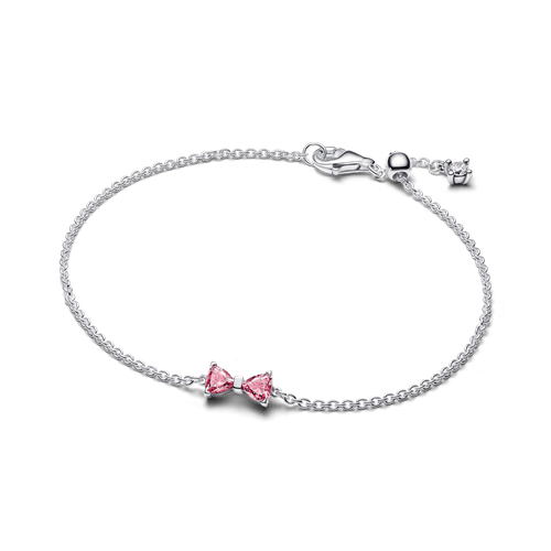 Brazalete de Cadena con Moño Rosa