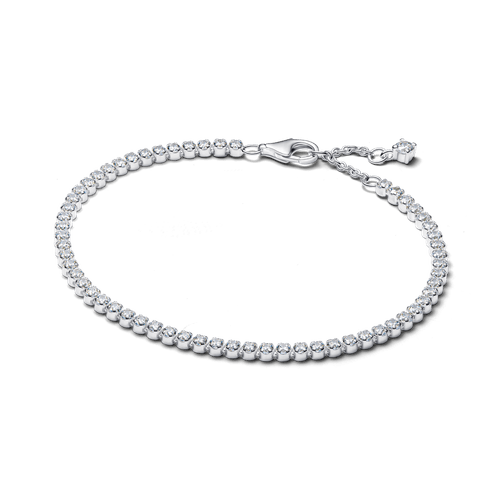 Brazalete de Tenis Brillante Plateado